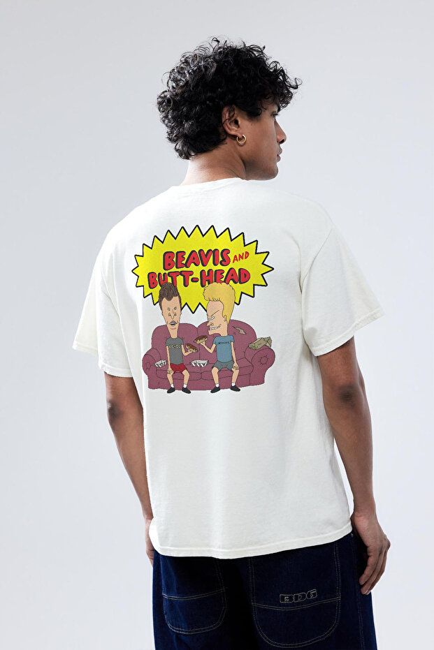 تي شيرت ممتاز مطبوع من الخلف والأمام للجنسين من Beavis and Butthead