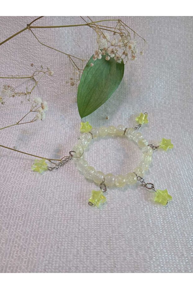 سوار من الخرز المتدلي على شكل نجمة صفراء - 1