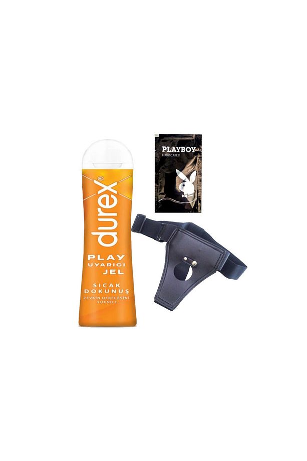 Play Sıcak Dokunuş Uyarıcılı Jel 100 ml + Siyah Deri Strap-On Kemeri + Hediye - 1