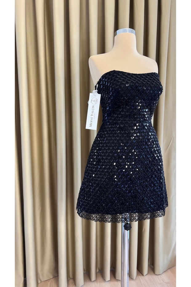 Siyah pullu abiye - 2