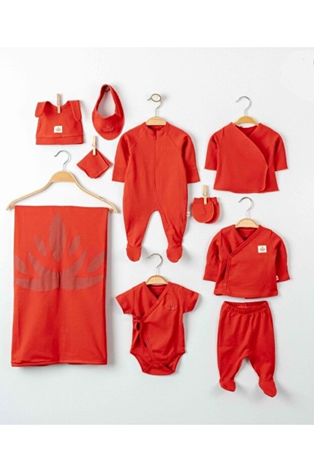 مجموعة أساسية عضوية مكونة من عشرة قطع باللون الأحمر - 1