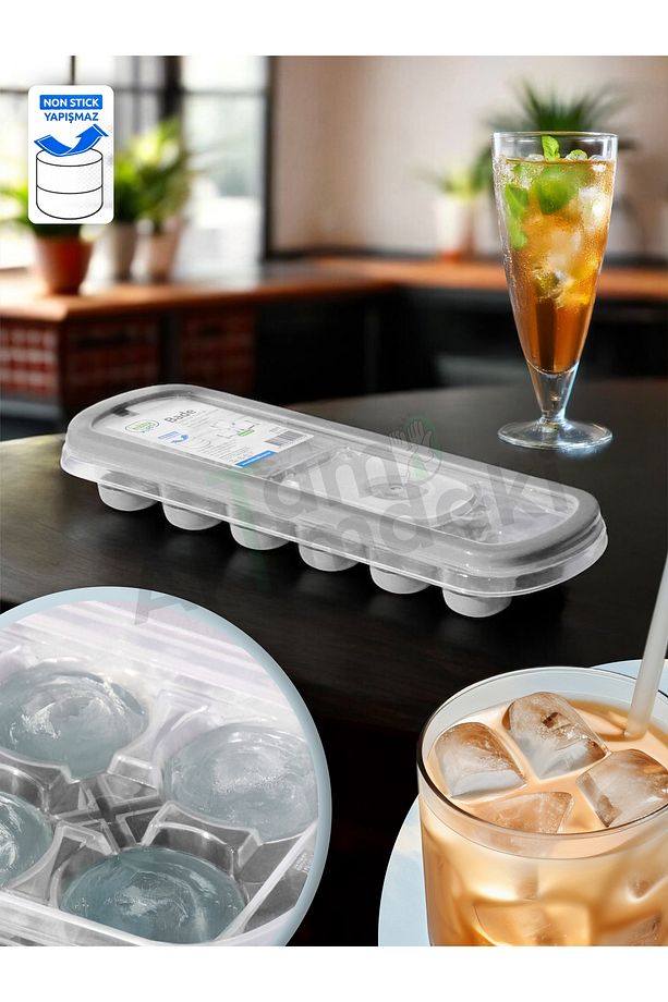 Buz Kalıbı GRİ - 250 ml - 5 PP - 12 Bölmeli - Yüksek Kalite Yapışmaz Silikon Buzluk - BPA İçermez - 1