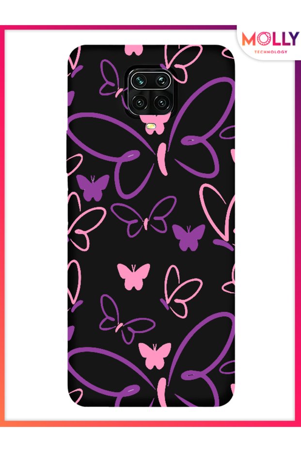 Black Violet Flight Pattern Silicone Case for Xiaomi Redmi Note 9 Pro