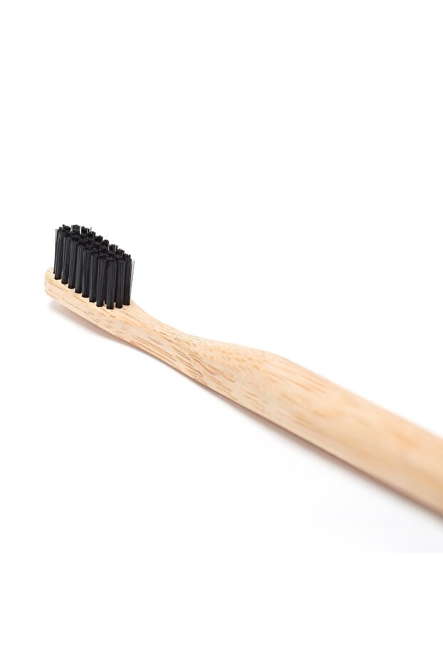 100% Natural Bamboo Toothbrush_Black Color_Medium Hard_ Medium_Single