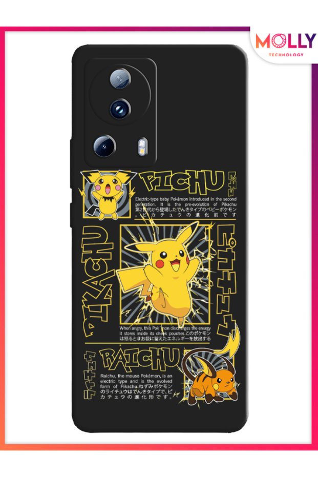 Black Lightning Pika Pattern Silicone Case for Xiaomi Mi 13 Lite
