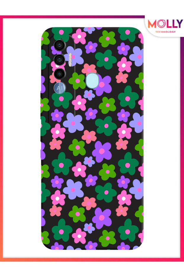 Black Spring Explosion Pattern Silicone Case for Tecno Spark 7 Pro
