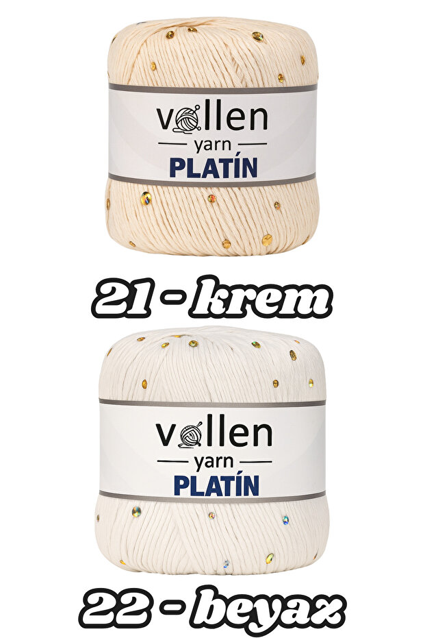 Platin Pullu Örgü Ipi,parlak Simli Tığ Ve Şiş Uyumlu Yün, Sarı - 2