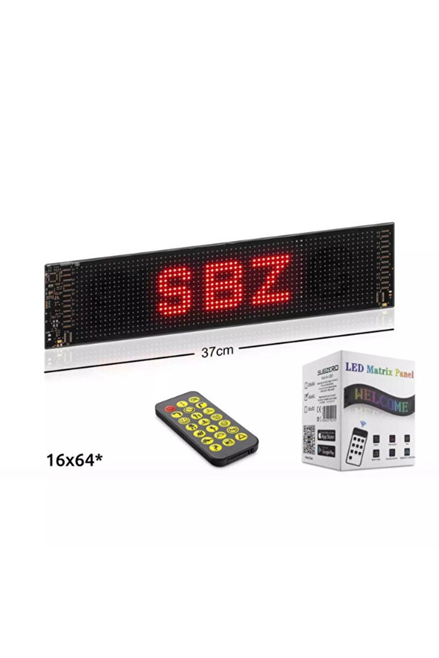 شاشة LD20 مقاس 37 سم S-Led Matrix RGB | الكتابة الرقمية المنزلقة + تطبيق الهاتف المحمول + التحكم عن بعد
