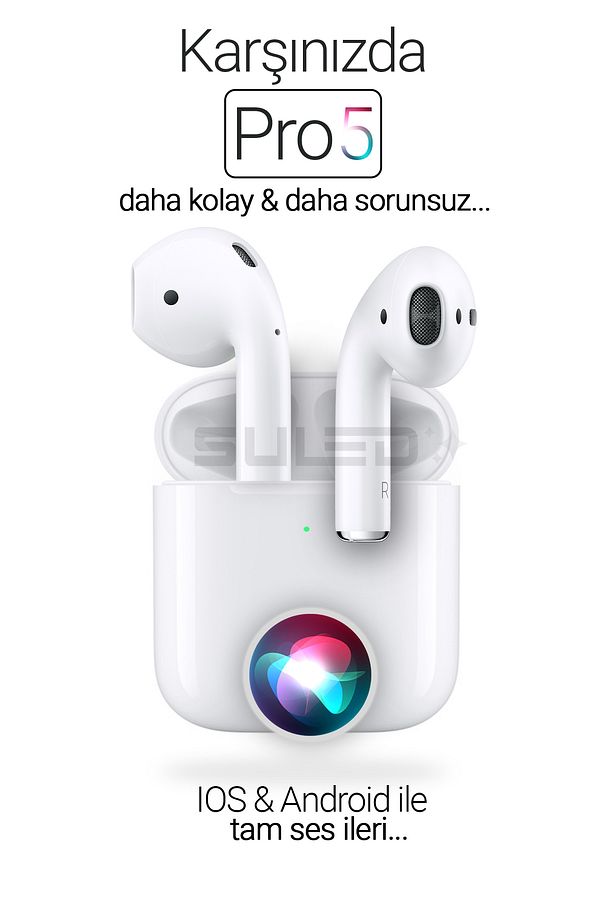 PRO5 Bluetooth Kulaklık IOS & Android Popup Bağlantılı Hey Siri ve Dokunmatik - 1