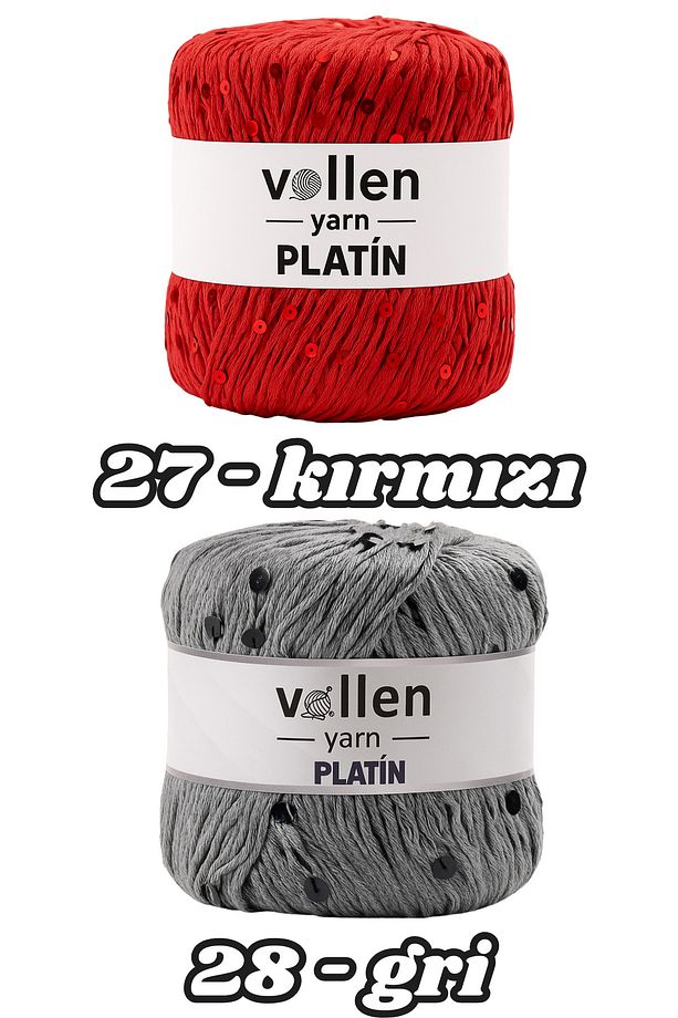 Platin Pullu Örgü İpi,Parlak Simli Tığ ve Şiş Uyumlu Yün - 5