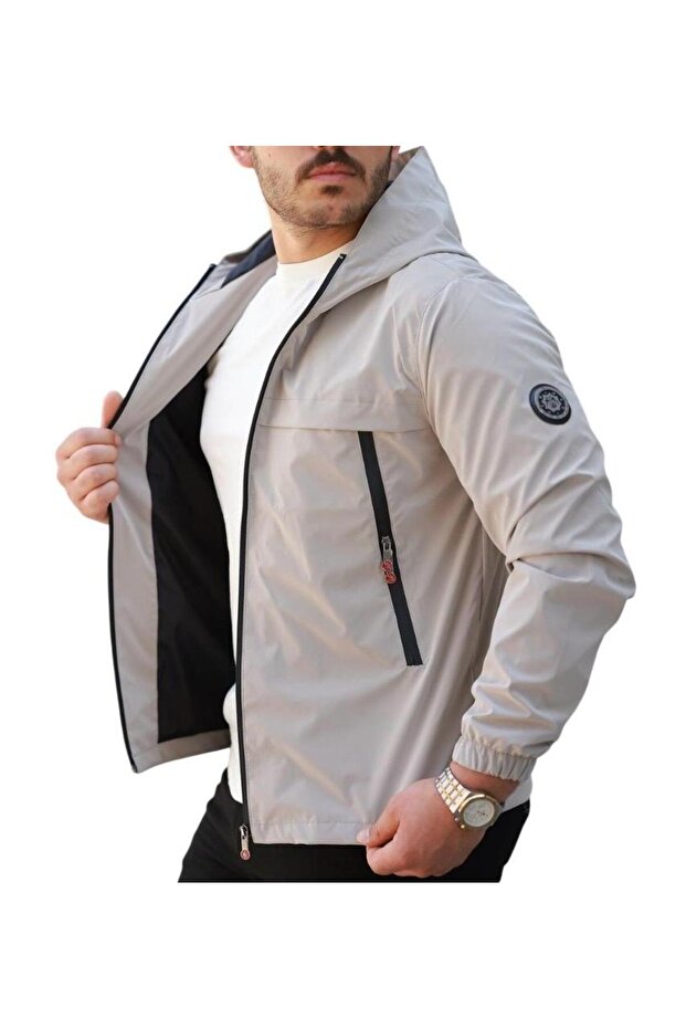 Erkek Mevsimlik Su Geçirmez Kapüşonlu Mont - 1