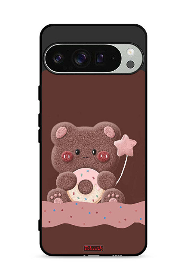 غطاء حماية لجهاز Google Pixel 9 Pro بتصميم دب الدونات