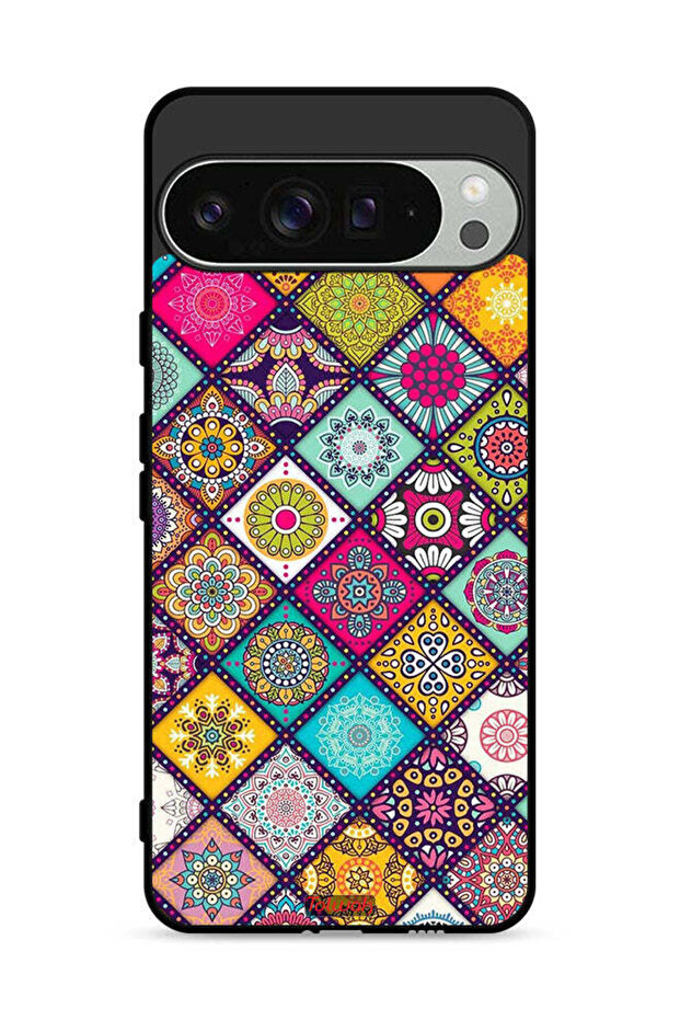 غطاء حماية لجهاز Google Pixel 9 Pro بنمط مربعات ماندالا - 1