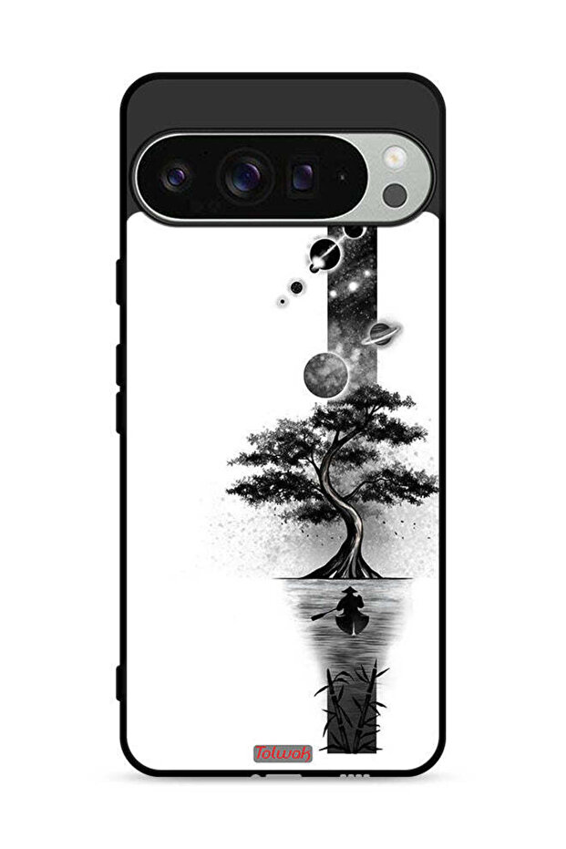 غطاء حماية لجهاز Google Pixel 9 Pro بتصميم فن الأرض والفضاء