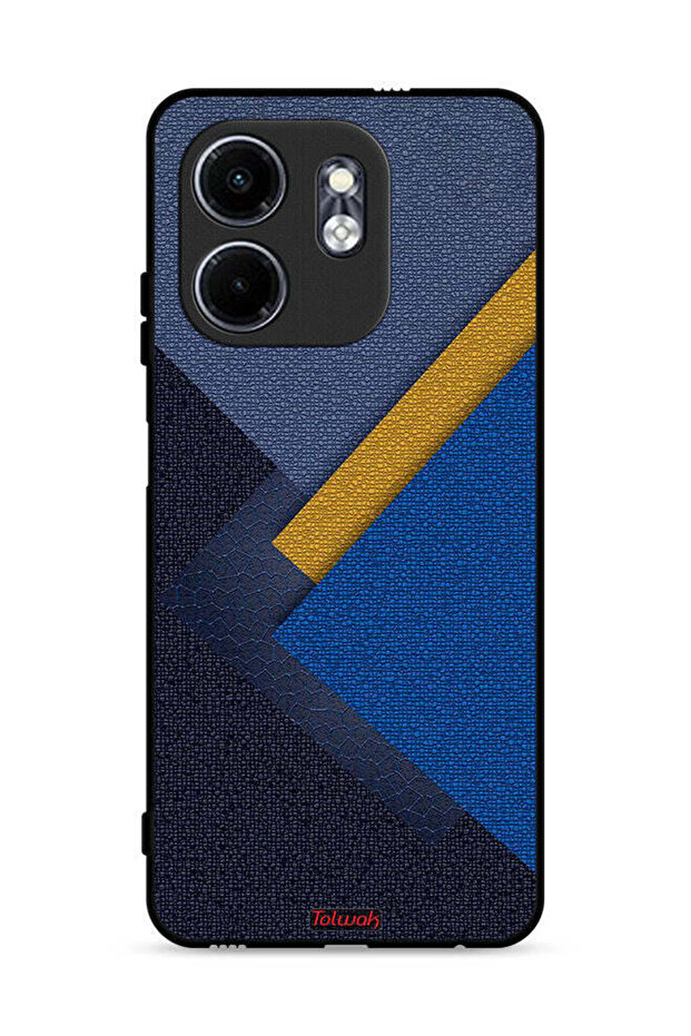 غطاء حماية لهاتف Infinix Smart 9 4G بنقشة مثلثات جلدية