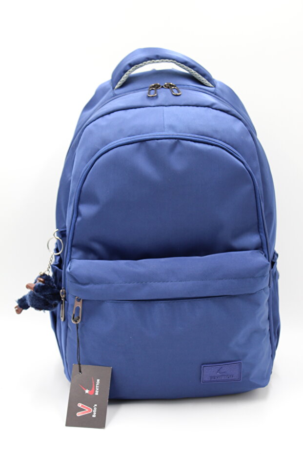 Plain Satin Fabric Backpack Waterproof School Backpack Tiny 34100 - 2