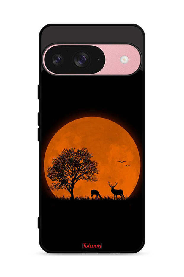 غطاء حماية لجهاز Google Pixel 9 بتصميم فن القمر المسائي