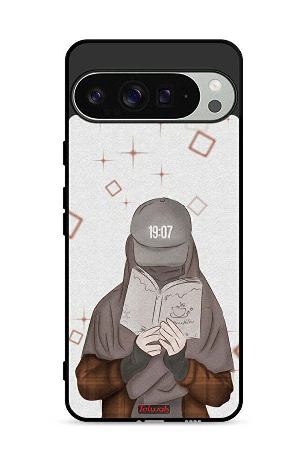 غطاء حماية لهاتف Google Pixel 9 Pro بتصميم فتاة تقرأ الفن