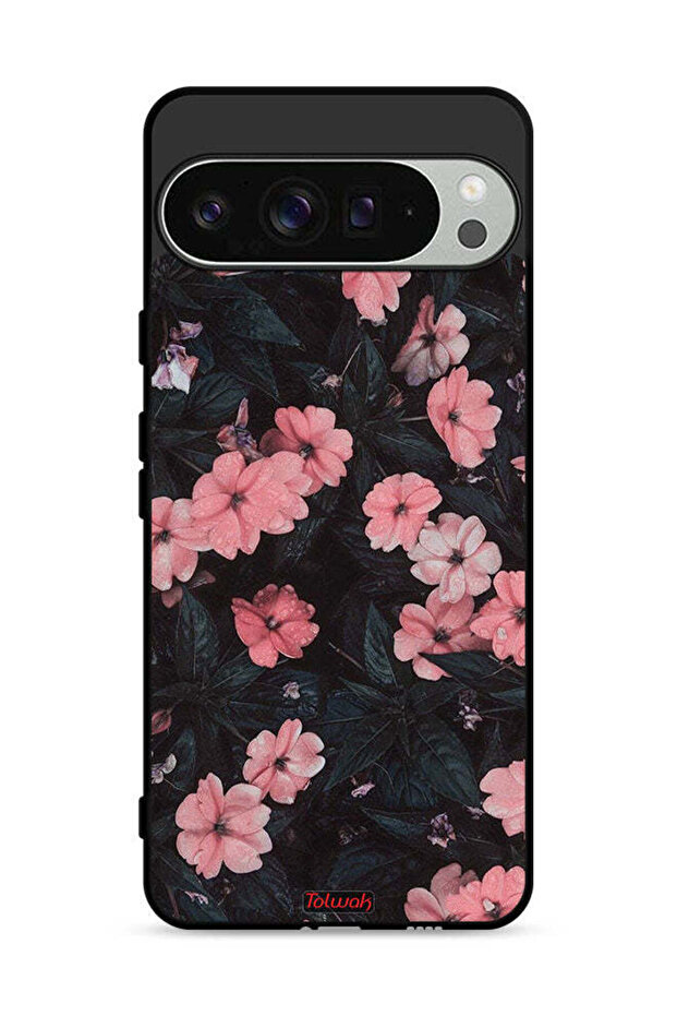 غطاء حماية لجهاز Google Pixel 9 Pro - لون الخوخ والورود الصغيرة