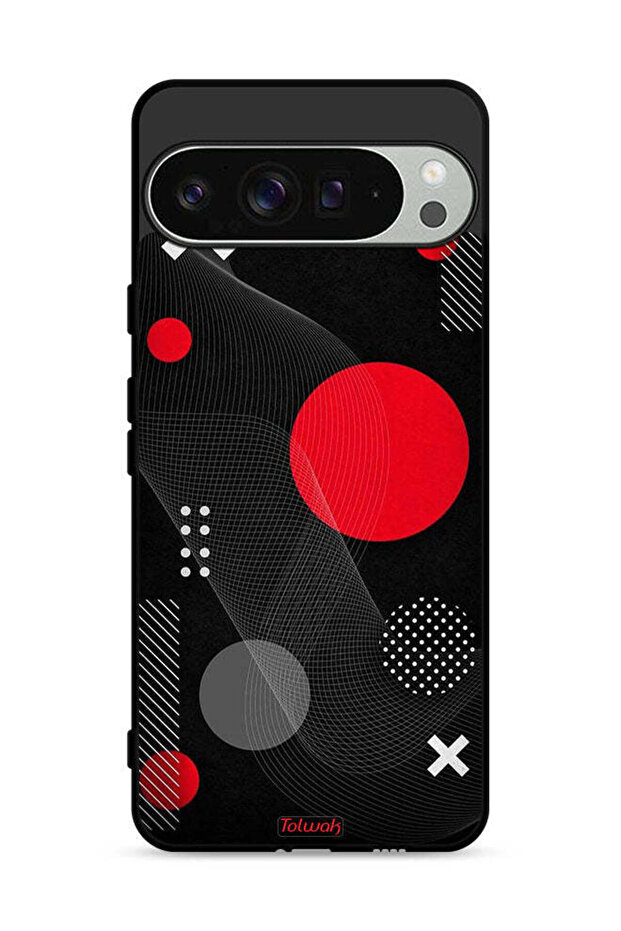 غطاء حماية لجهاز Google Pixel 9 Pro بنمط دائري ومتقاطع