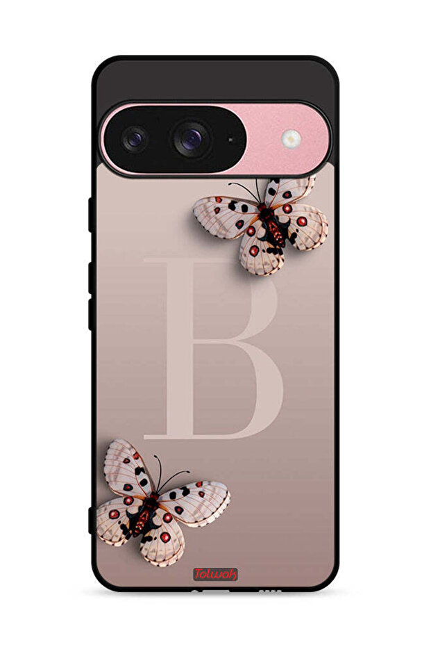 غطاء حماية لهاتف Google Pixel 9 بنقشة الفراشات