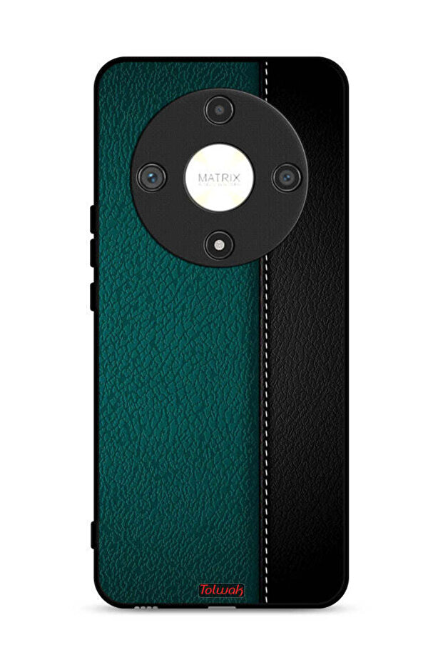 غطاء حماية جلدي بنمط هندسي لهاتف Honor X9b 5G