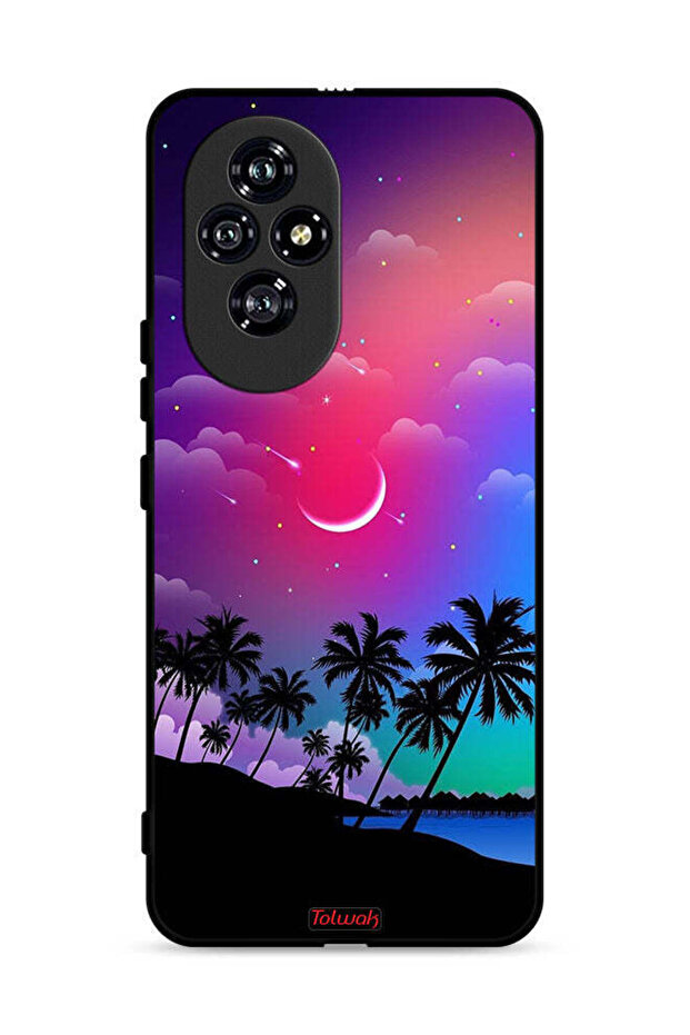 غطاء حماية لهاتف Honor 200 5G برسومات القمر في الليل