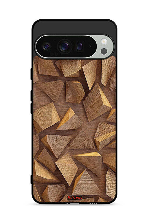 غطاء حماية لجهاز Google Pixel 9 Pro مصنوع من الخشب بتصميم فني