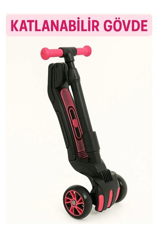 CoolWheel Oturaklı 3 Tekerlekli | LED Işıklı, Katlanabilir Combo Scooter, 3-7 Yaş - 4