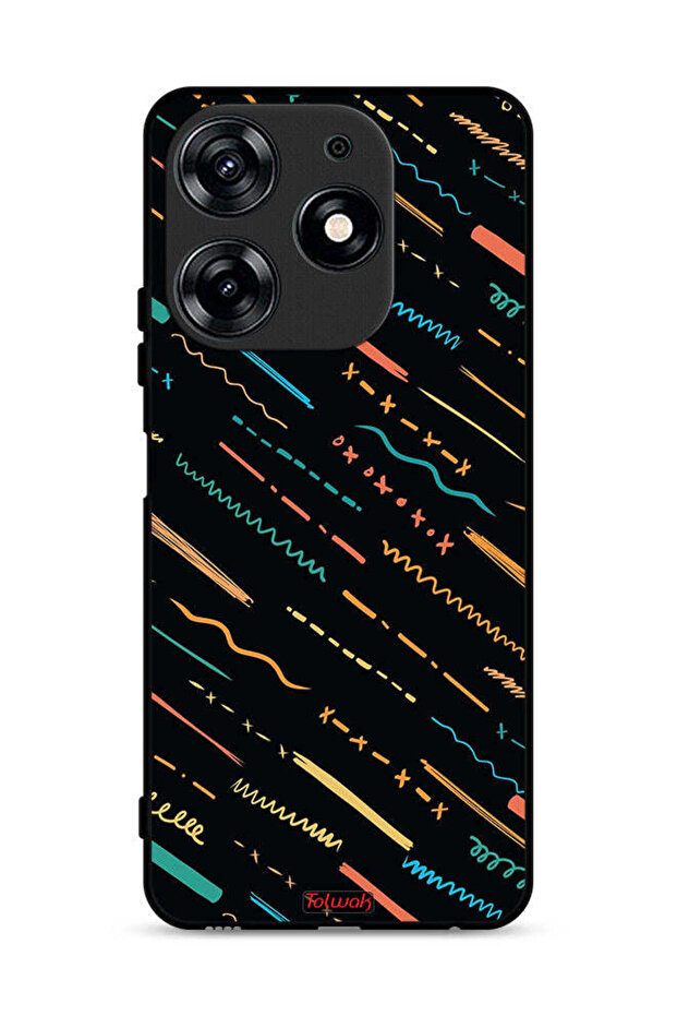 غطاء حماية لهاتف Tecno Spark 10 Pro 4G بنمط تجريدي X Lines