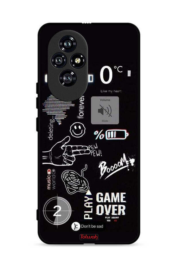 غطاء حماية لهاتف Honor 200 5G بتصميم Game Over Pew Pew