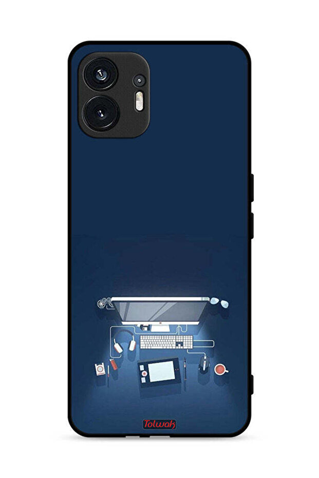 غطاء حماية لهاتف Nothing Phone (2) 5G، فن مكتب الكمبيوتر