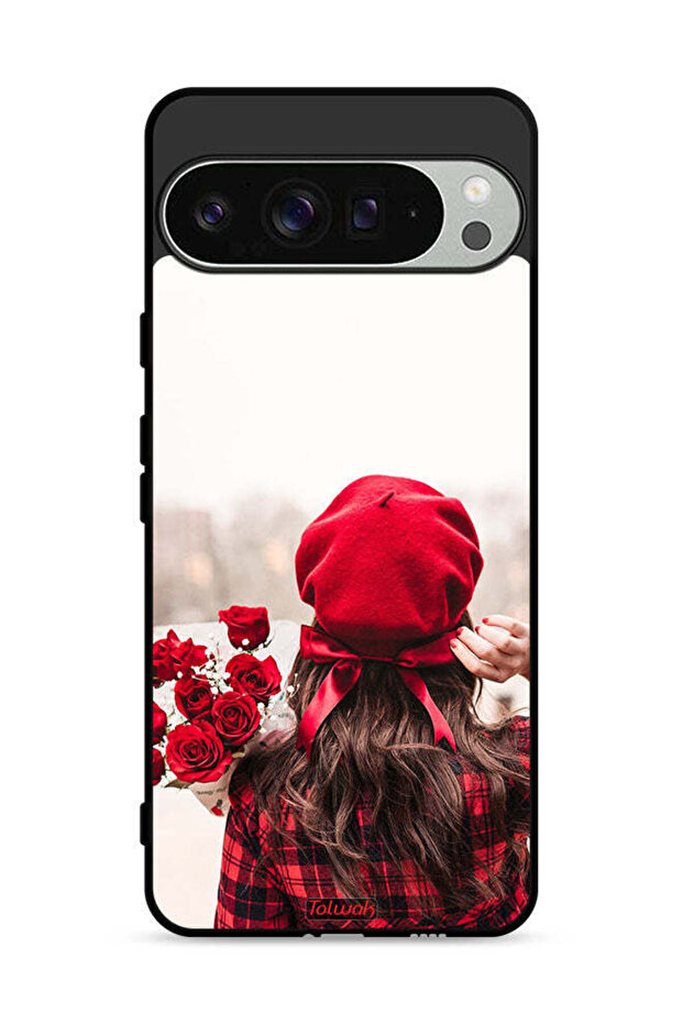 غطاء حماية لهاتف Google Pixel 9 Pro يحمل زهورًا
