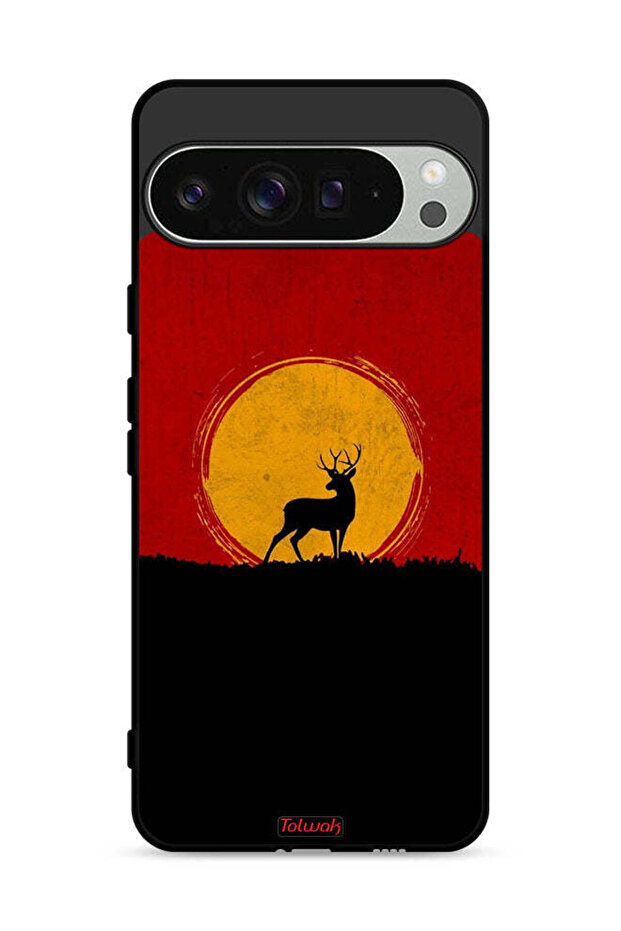 غطاء حماية لهاتف Google Pixel 9 Pro XL بتصميم غزال وقمر