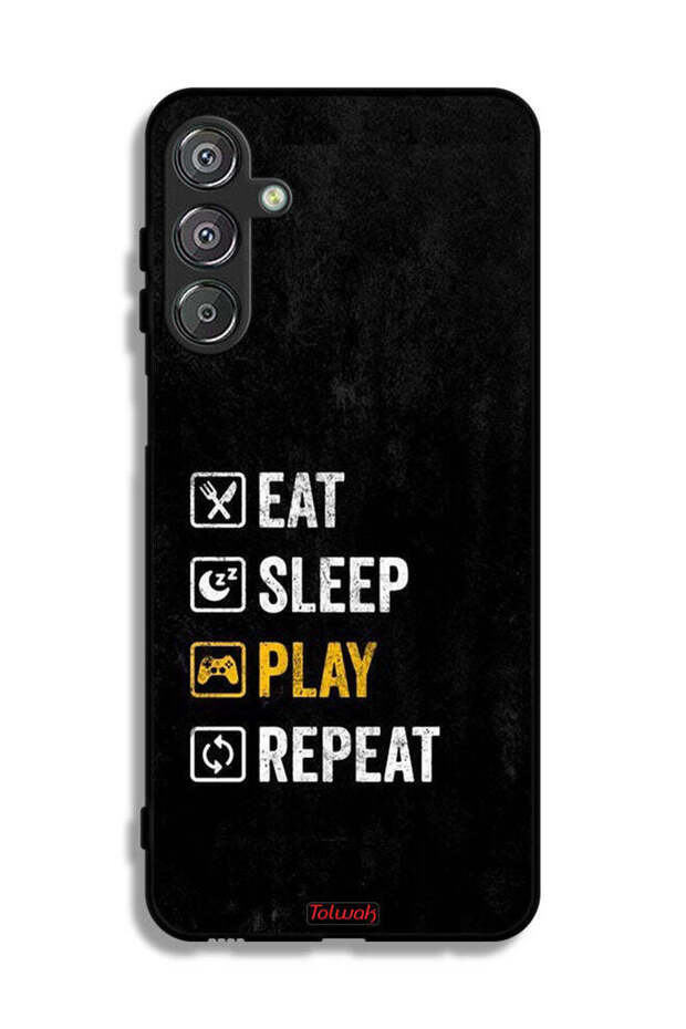 غطاء حماية لهاتف Samsung Galaxy M16 5G، تناول الطعام، النوم، اللعب، التكرار