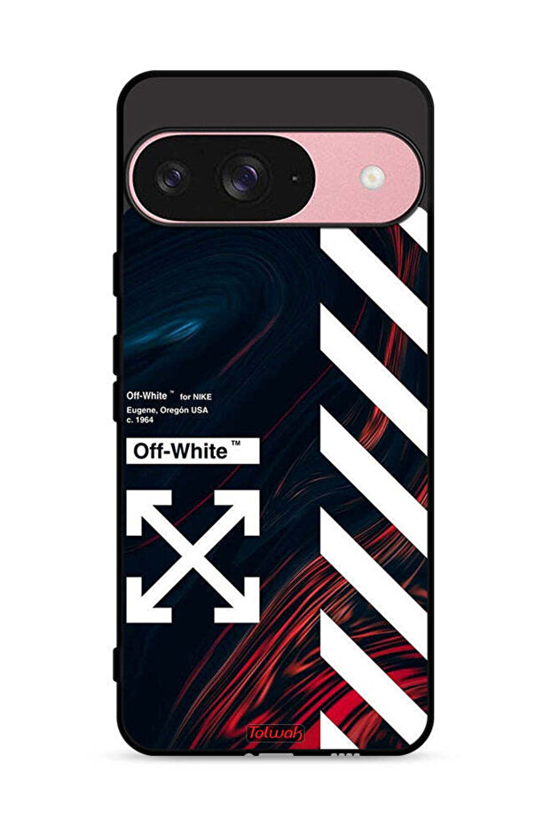 غطاء حماية لجهاز Google Pixel 9، ملصق أبيض فاتح