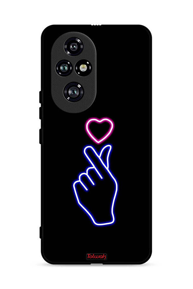 غطاء حماية لهاتف Honor 200 Pro 5G برسومات قلب سناب