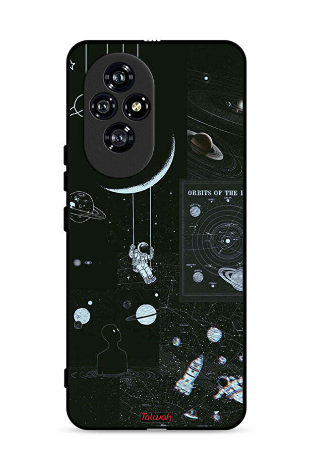 غطاء حماية لهاتف Honor 200 5G بطبعة مدارات الكواكب