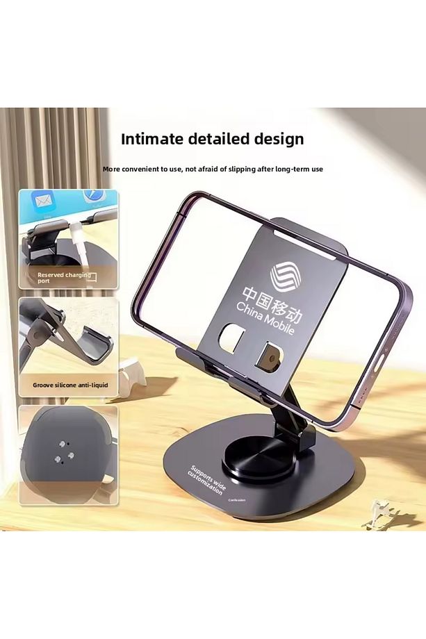 Yüksek Kalite Metal 360 Derece Dönebilen Ayarlanabilir Telefon Ve Tablet Tutucu Masa Üstü Stand - 3