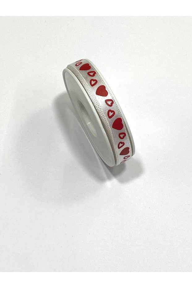 Printed Ribbon / Heart Printed Ribbon / 1 cm (10 mm) / 10 Meters