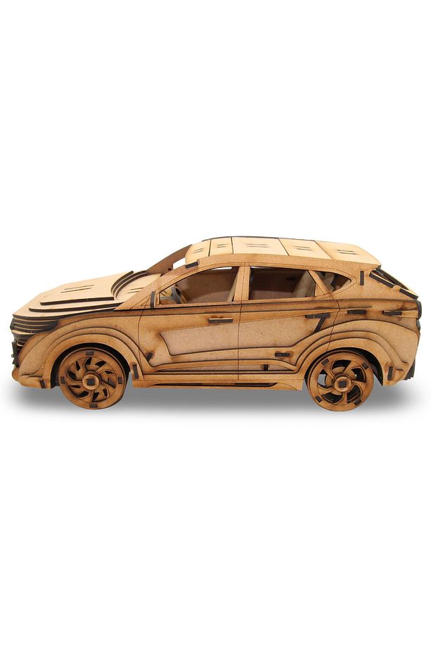 Ahşap Hyundai SUV Maketi - 116 Parça 3D Puzzle Model Araba - 3D Puzzle Ahşap Oyuncak - 4