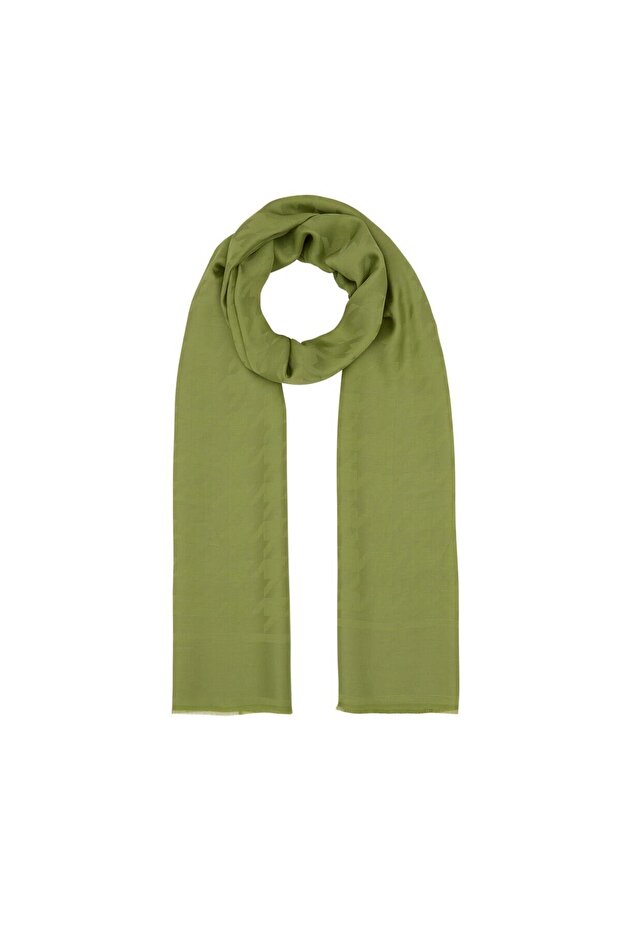 Houndstooth Patterned Monogram Shawl - Pine Scent - 1
