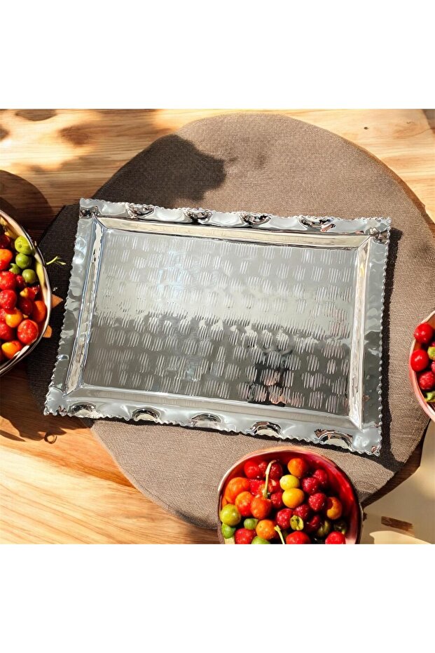 Silver Plated Footed Rectangular Tray 35 cm - 1