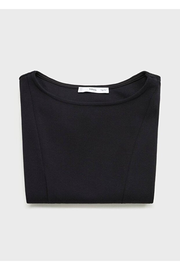 Pamuklu evaze tişört - 8