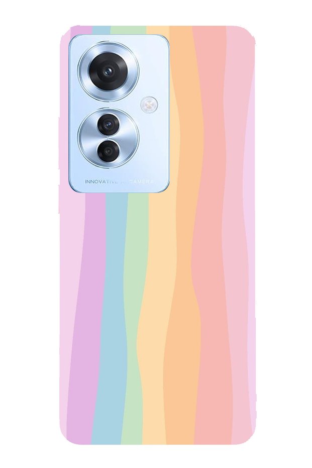 Oppo Reno 11F 5g Compatible Rainbow Colorful Transparent Silicone Case