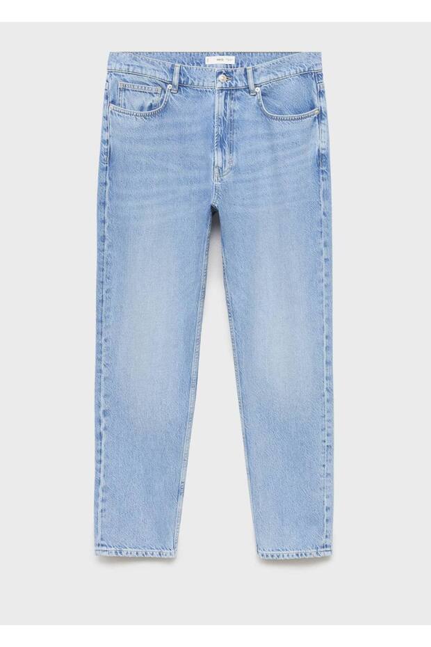 Pamuklu regular waist jean pantolon - 3