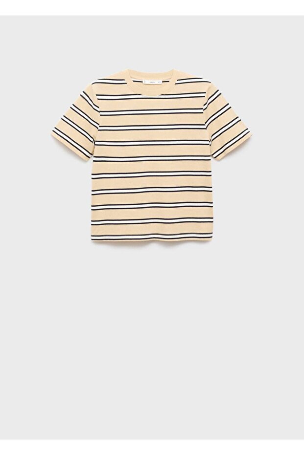 Pamuklu çizgili tişört - 3