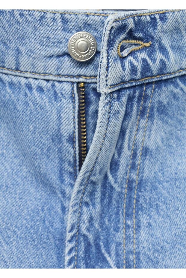 Pamuklu regular waist jean pantolon - 5