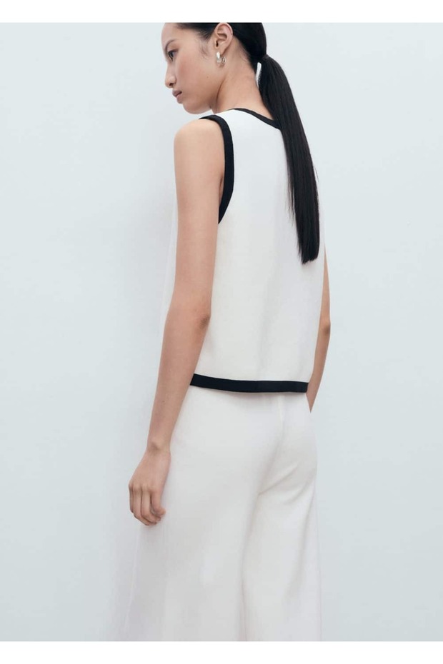 Kontrast triko yelek - 4