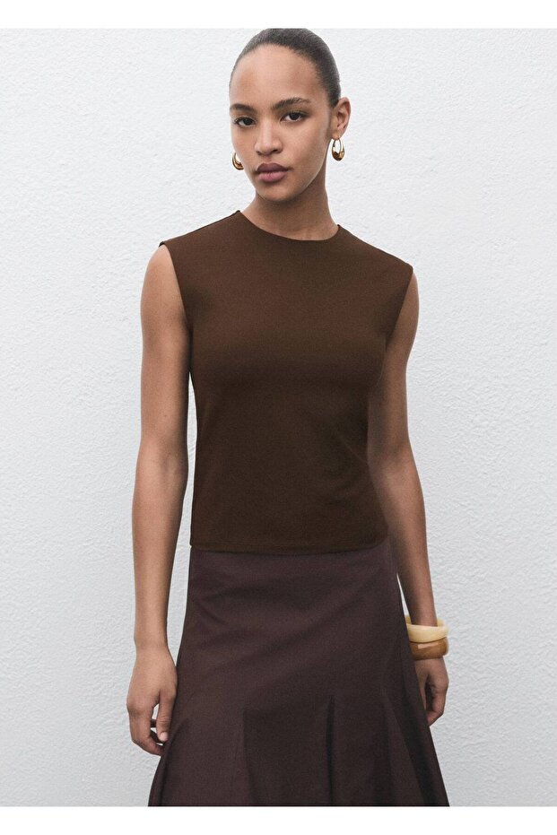 Dar kesim askılı t-shirt - 1